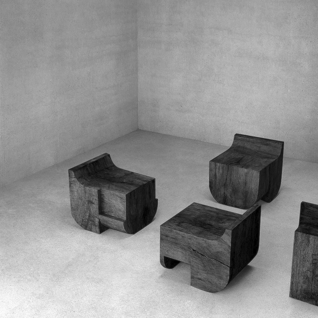 K25-2100 - MAIN - Isac Elam Kaid - Ebonized Mono Wood Chair